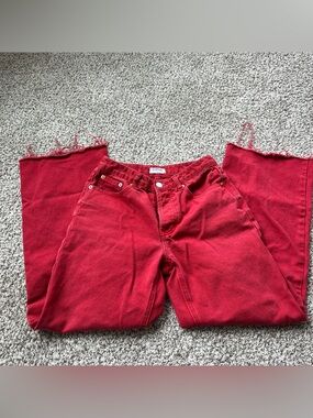 Parke low rise wide baggy red jeans 23